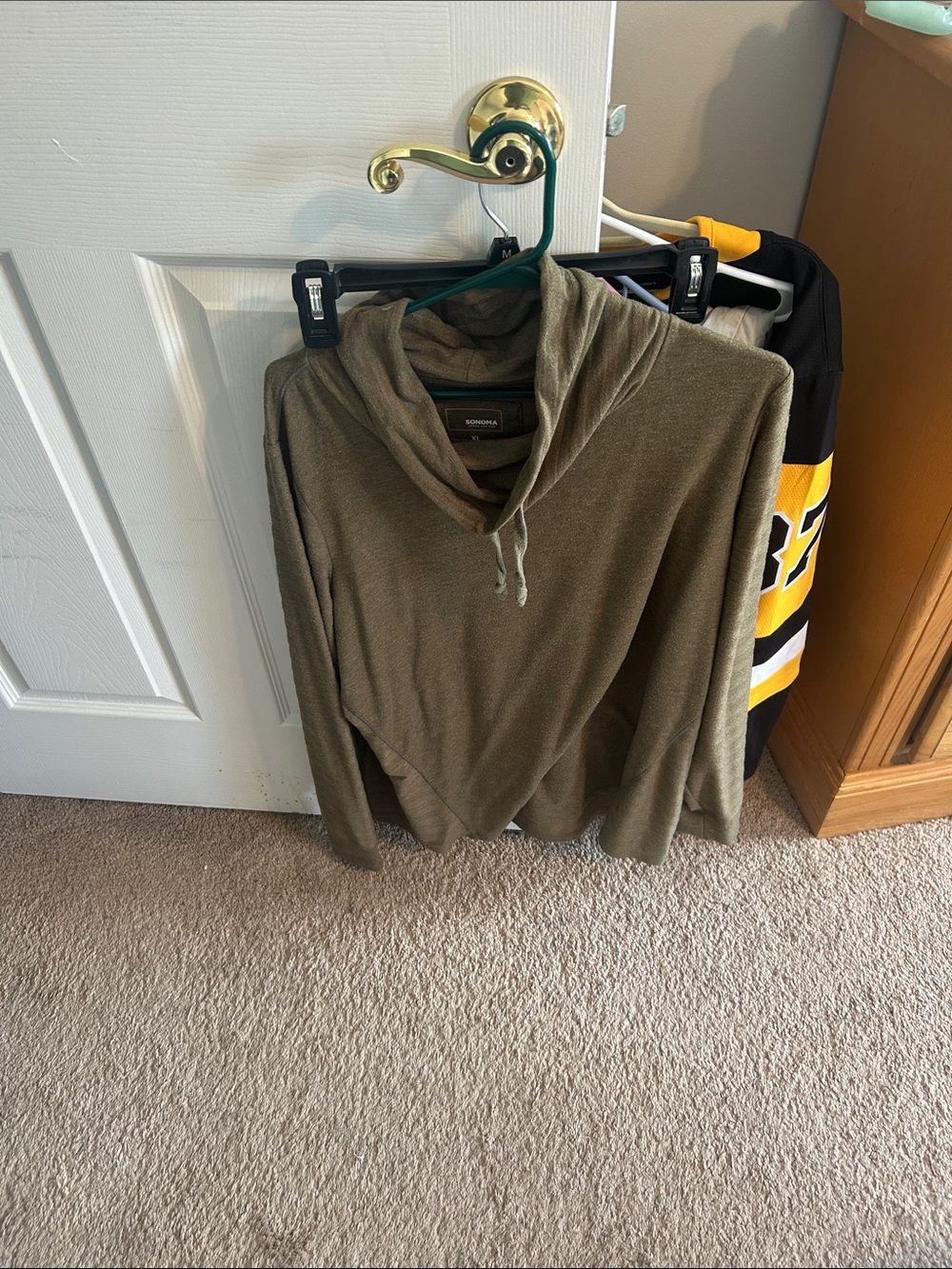 Sonoma Olive Hooded Crewneck Sweater